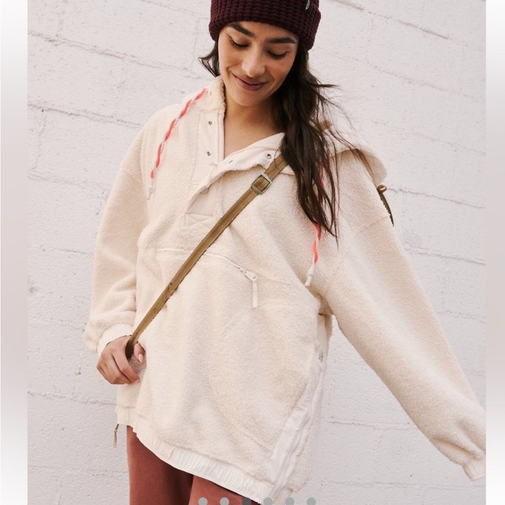 Free People Fuzzy Was She oversized Fleece Pullover Sweater